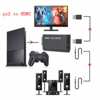 Przenośny konwerter audio-wideo PS2 na HDMI 480i/480p/576i z wyjściem Audio 3.5mm obsługuje wszystkie tryby wyświetlania PS2 PS2 na HDMI 5